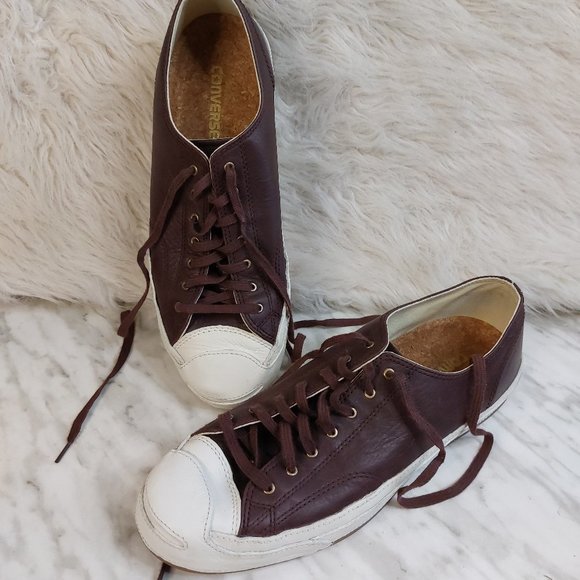 Converse Unisex Brown Leather Lace Up Size Men-10.5 Beautiful all leather . - Picture 1 of 8